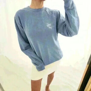 Then I met you cotton pullover sweater terry skin care Korean periwinkle blue.